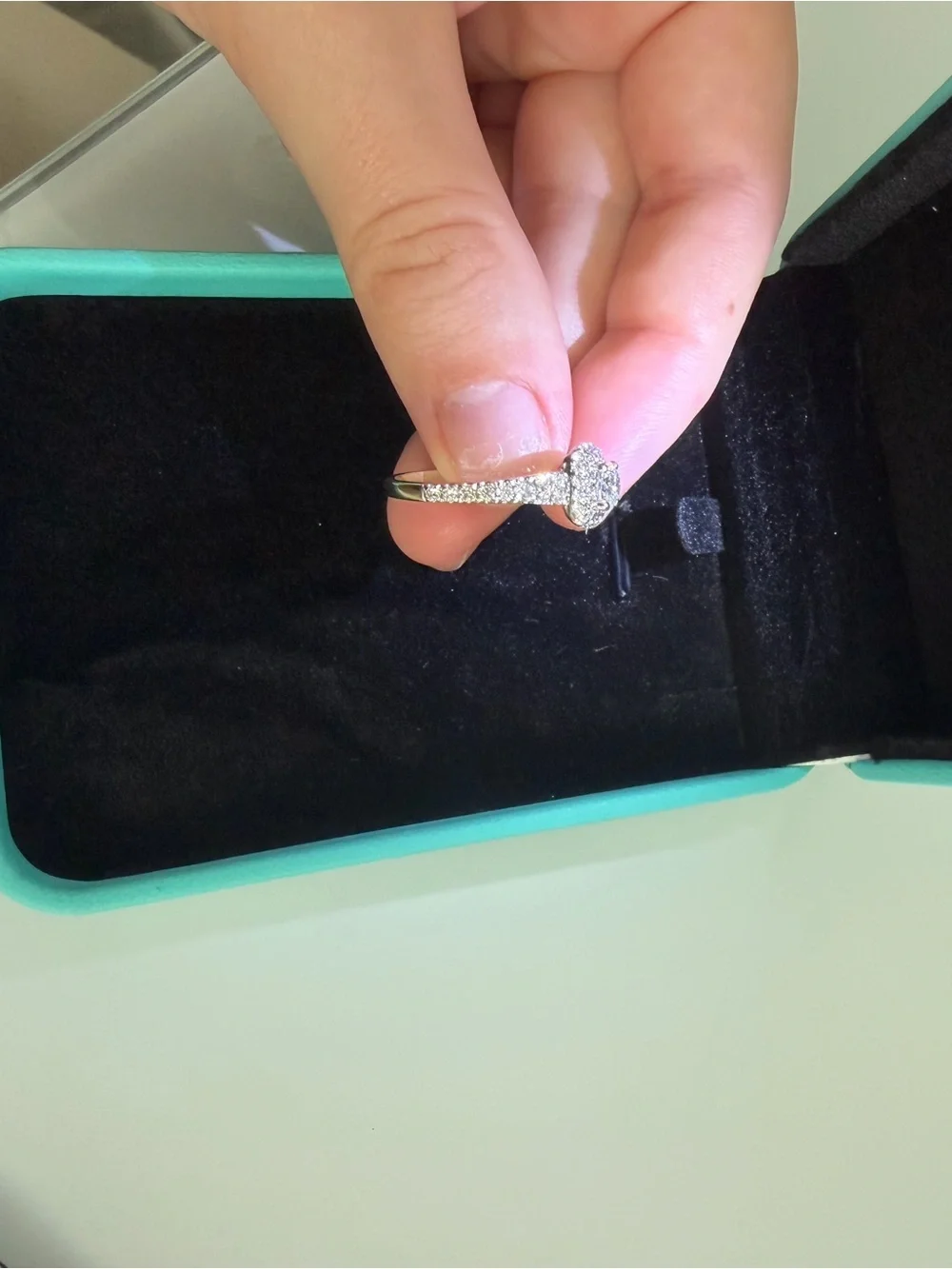 14K White Gold Diamond Engagement Ring
